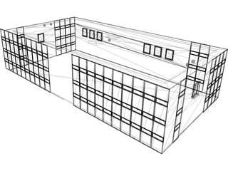 Hangar Avions 3D Model preview