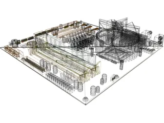 microATX Intel System Board 3D Model preview