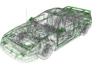 Pontiac Fiero GT (1987) 3D Model preview