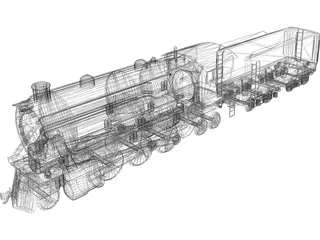 Train Locomotive 3D Model preview