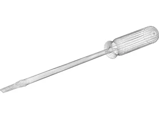 Flat Head Screwdriver 3D Model preview