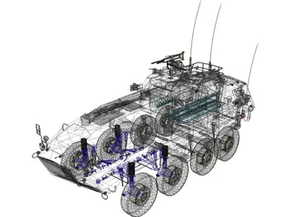 Piranha Military ATV/Tank 3D Model preview