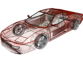 Ferrari Testarossa (1984) 3D Model preview