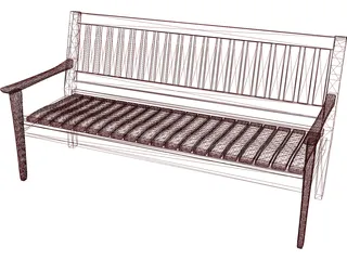 Madison Bench 3D Model preview