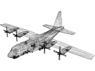 Lockheed AC-130 Hercules 3D Model preview
