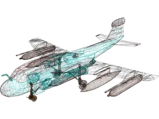 Grumman EA-6B Prowler 3D Model preview