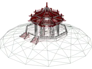 Chinese Building 3D Model preview