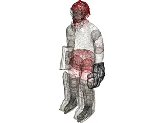 Hockey Goalie 3D Model preview