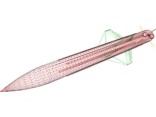 Exocet Missile 3D Model preview