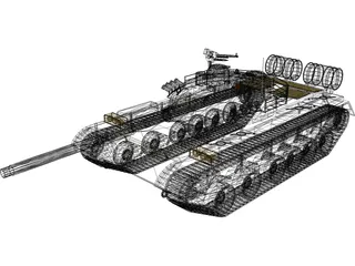 Type 80 Russian Tank 3D Model preview