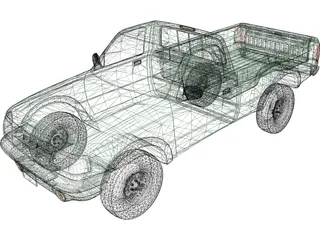 Ford Ranger XLT Pickup 4x4 (1994) 3D Model preview