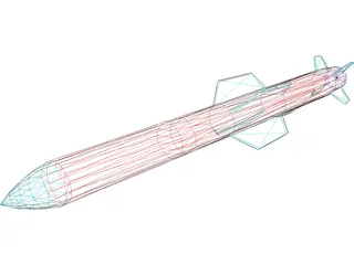 Harpoon Missile 3D Model preview