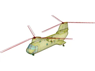 Boeing CH-46D Sea Knight 3D Model preview