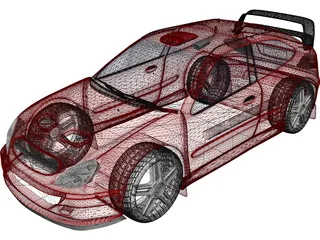 Citroen Xsara Coupe Rally Car 3D Model preview