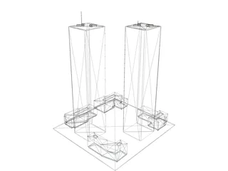 Twin Tower 3D Model preview