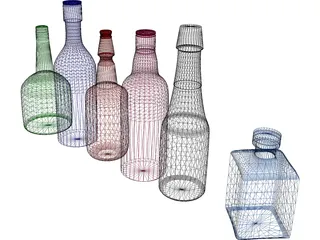 Bottles 3D Model preview