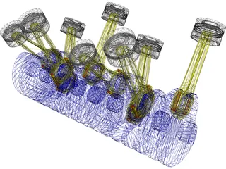 V8 Engine 3D Model preview