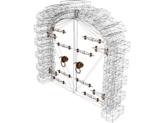 Archway Door 3D Model preview