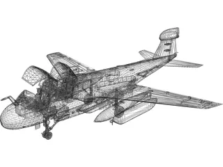 Grumman EA-6B Prowler 3D Model preview