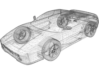 Ferrari F355 Coupe (1995) 3D Model preview