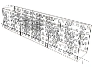 Building Apartment 3D Model preview
