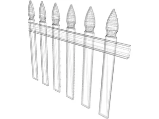 Fence Picket 3D Model preview