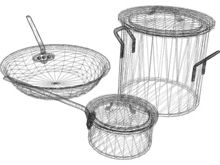 Pots and Pans 3D Model preview