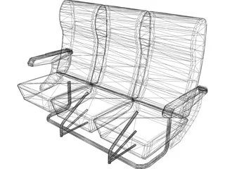 Seats Airplane 3D Model preview
