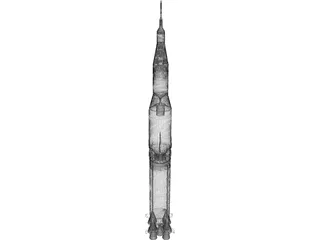 Apollo Rocket with Lunar Lander 3D Model preview