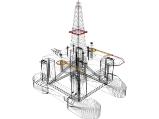 Oil Platform Offshore 3D Model preview