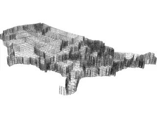 United States Continental 3D Model preview