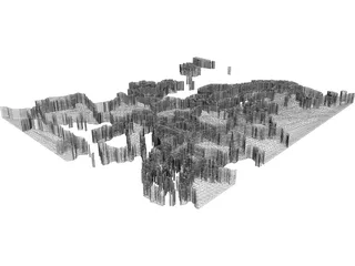 European Continent 3D Model preview
