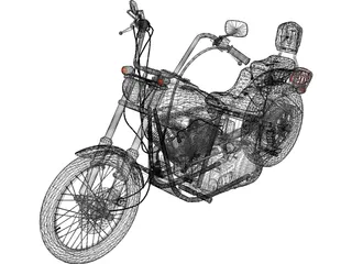 Harley-Davidson Softail (1987) 3D Model preview