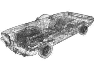 Plymouth Barracuda Cabrio (1970) 3D Model preview