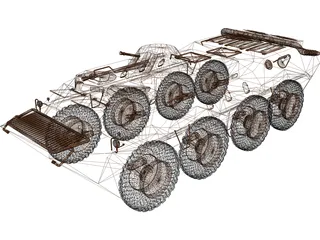 BTR-70 3D Model preview