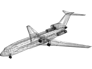 Boeing 727-200 3D Model preview