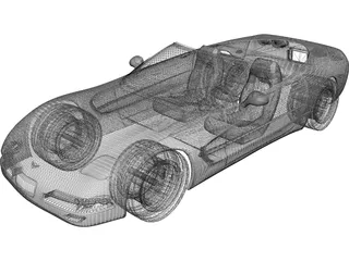Chevrolet Corvette Convertible (2002) 3D Model preview