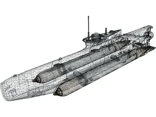 Seehund Midget Submarine 3D Model preview