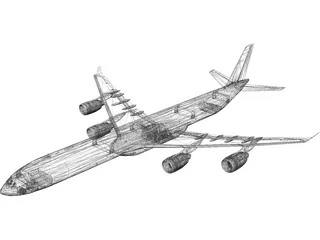 Airbus A340-600 3D Model preview