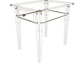 Table Colonial End 3D Model preview