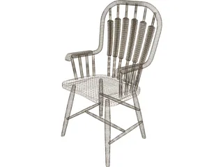 Chair Wooden 3D Model preview