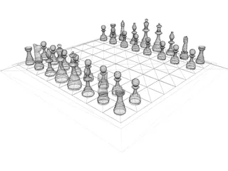 Chessboard 3D Model preview
