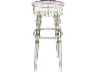 Barstool Brass 3D Model preview