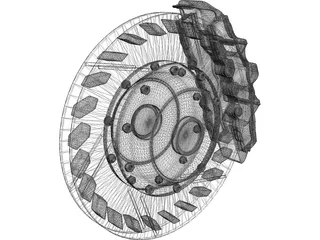 Brake Disc and Pads 3D Model preview