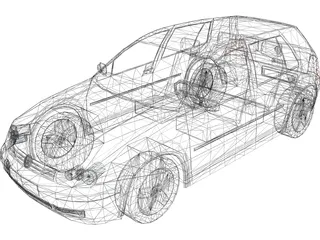 Volkswagen Golf IV (5 doors) 3D Model preview