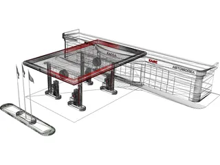 Gas Station 3D Model preview