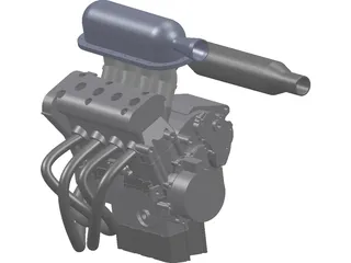 Yamaha R6 Engine 3D Model preview