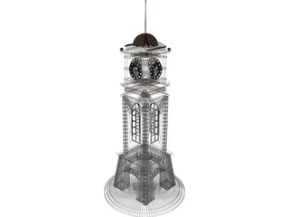 Civic Clock Tower 3D Model preview