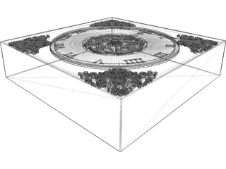 Antique Clock 3D Model preview