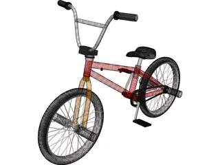 BMX Flame Bike 3D Model preview